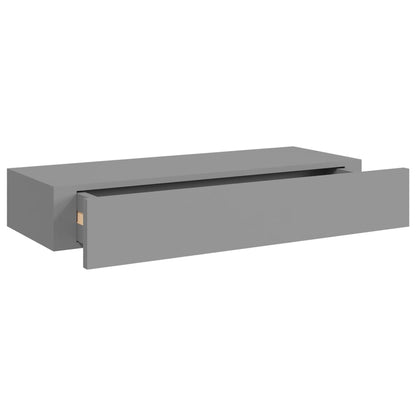 vidaXL Wandschap met lade 60x23,5x10 cm MDF grijs