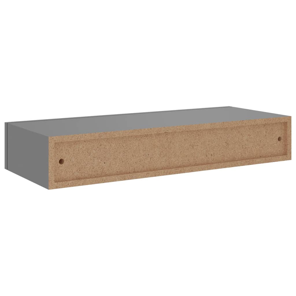 vidaXL Wandschap met lade 60x23,5x10 cm MDF grijs