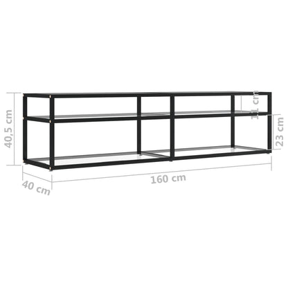 vidaXL Tv-meubel 160x40x40,5 cm gehard glas transparant