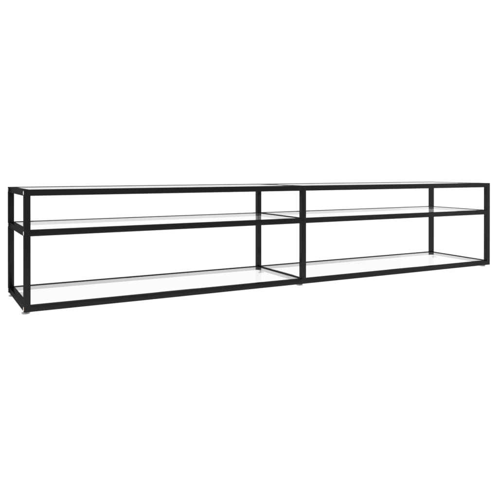 vidaXL Tv-meubel 220x40x40,5 cm gehard glas transparant