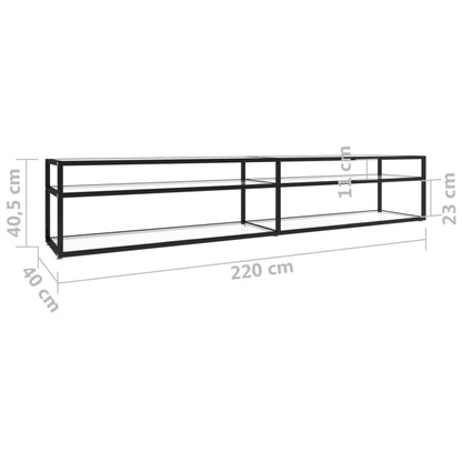 vidaXL Tv-meubel 220x40x40,5 cm gehard glas transparant