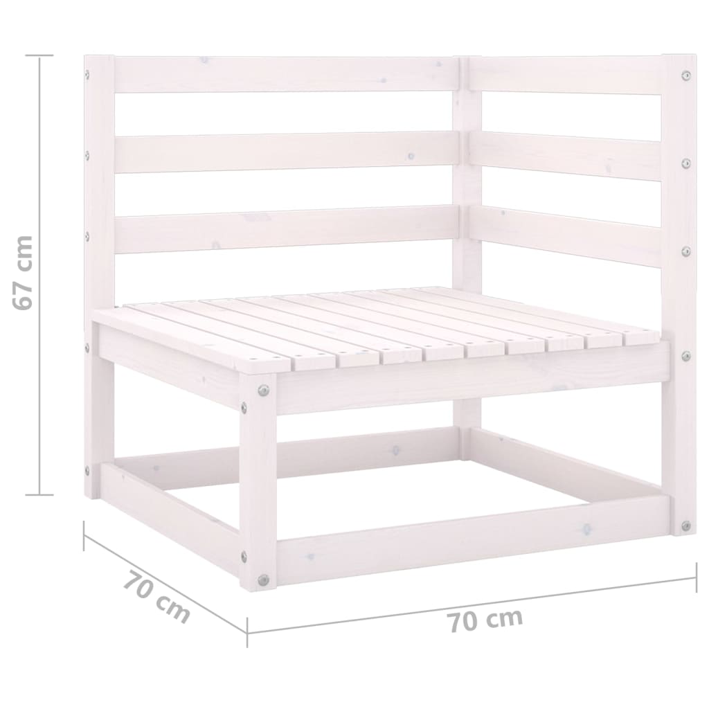 vidaXL 4-delige Loungeset massief grenenhout wit