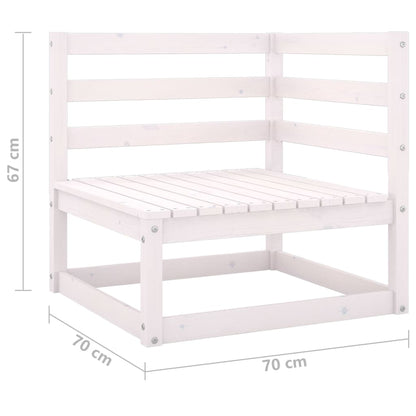 vidaXL 4-delige Loungeset massief grenenhout wit