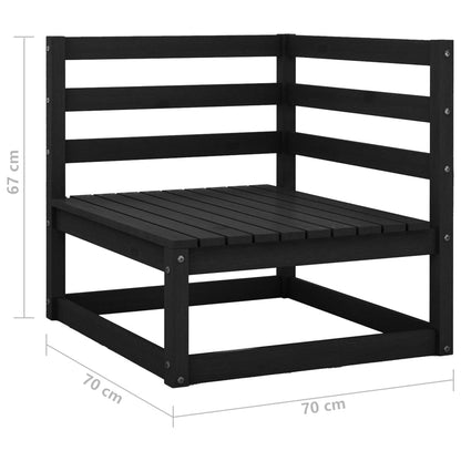 vidaXL 9-delige Loungeset massief grenenhout zwart