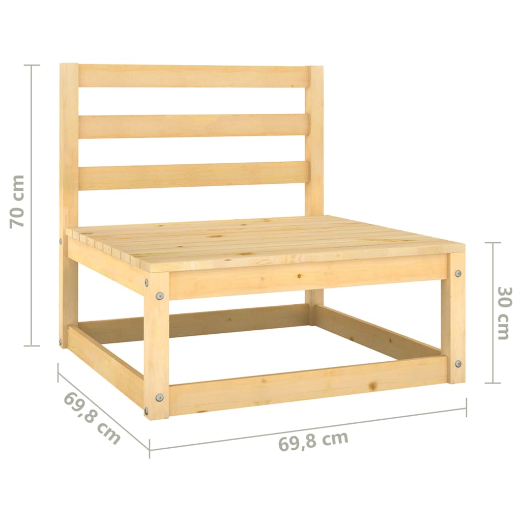 vidaXL 13-delige Loungeset met kussens massief grenenhout