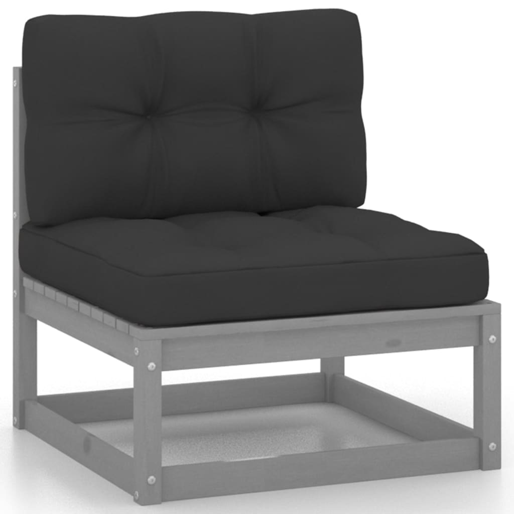 vidaXL 4-delige Loungeset met kussens massief grenenhout