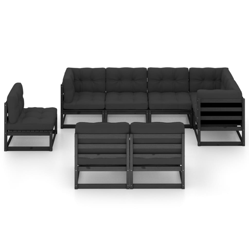 vidaXL 8-delige Loungeset met kussens massief grenenhout