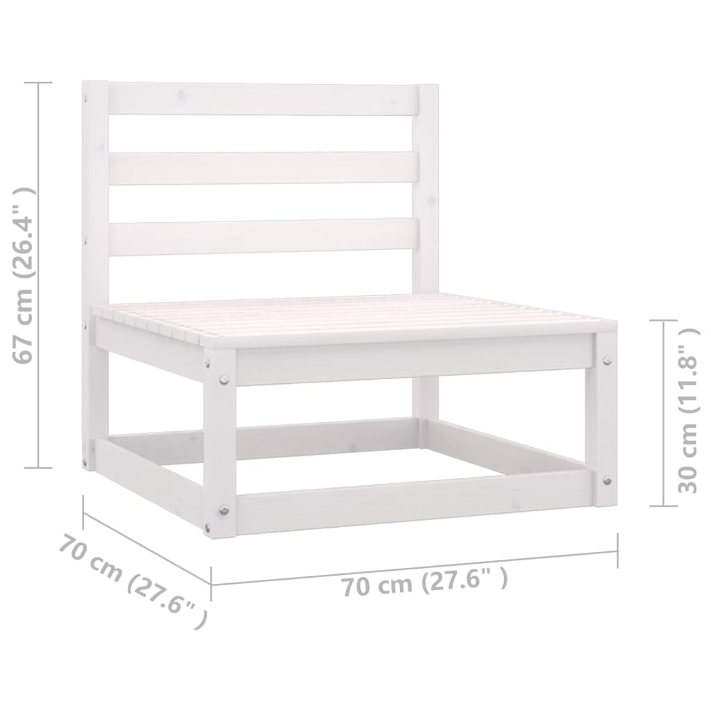 vidaXL 8-delige Loungeset met kussens massief grenenhout wit