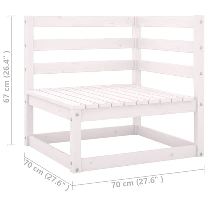 vidaXL 10-delige Loungeset met kussens massief grenenhout wit