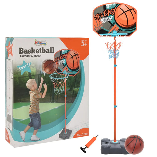 vidaXL Basketbalset draagbaar verstelbaar 109-141 cm