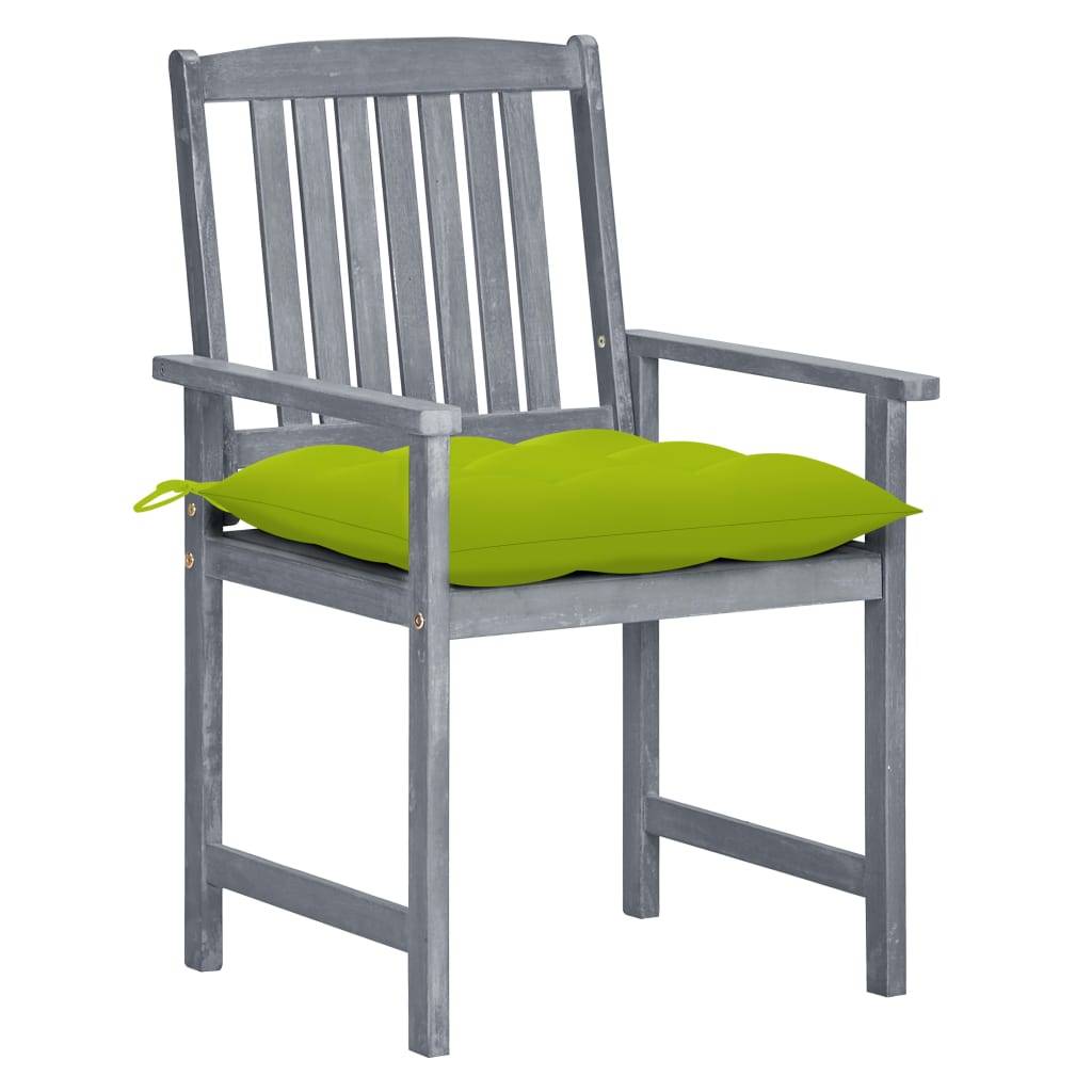 vidaXL Tuinstoelen 8 st met kussens massief acaciahout grijs