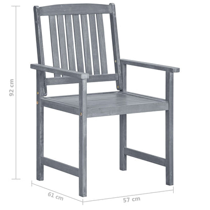 vidaXL Tuinstoelen 8 st met kussens massief acaciahout grijs