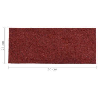 vidaXL 15 st Trapmatten zelfklevend rechthoekig 60x25 cm rood