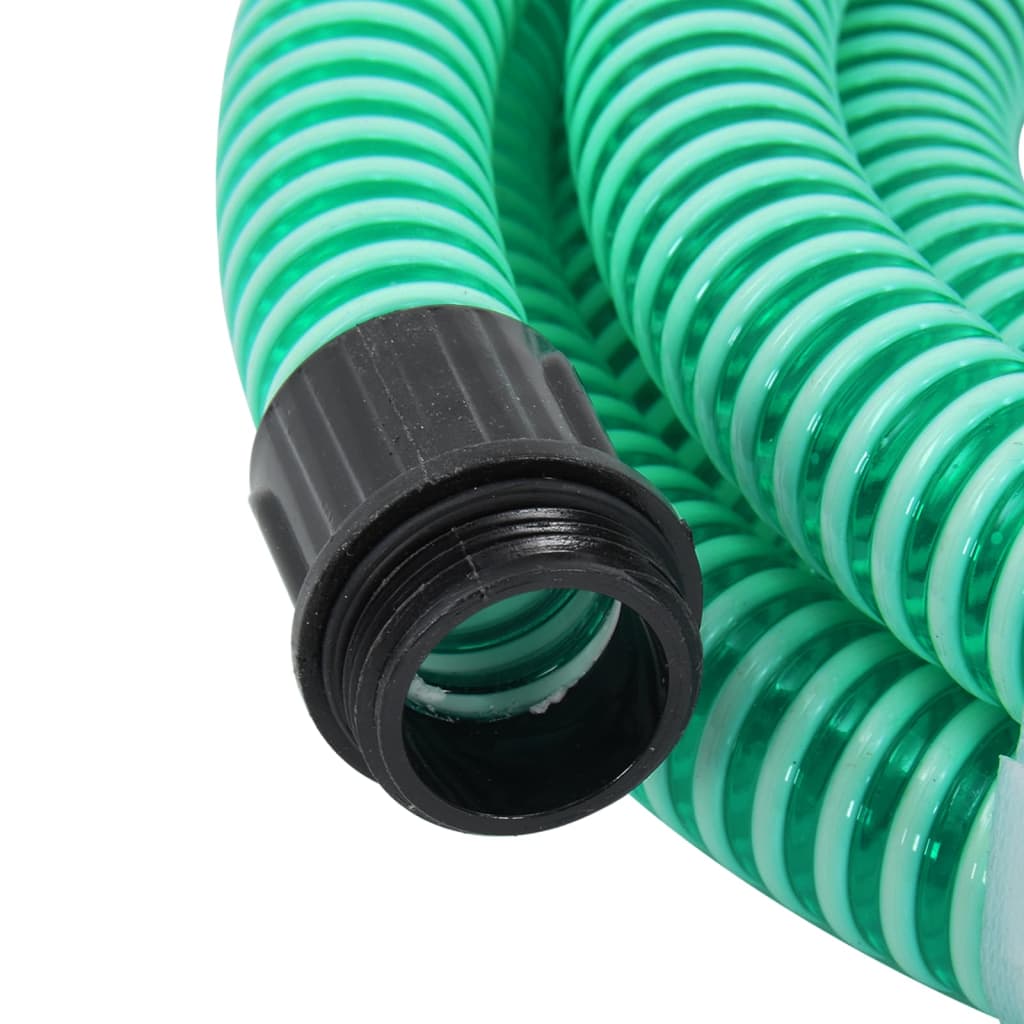 vidaXL Zuigslang met messing koppelingen 1,1'' 7 m PVC groen