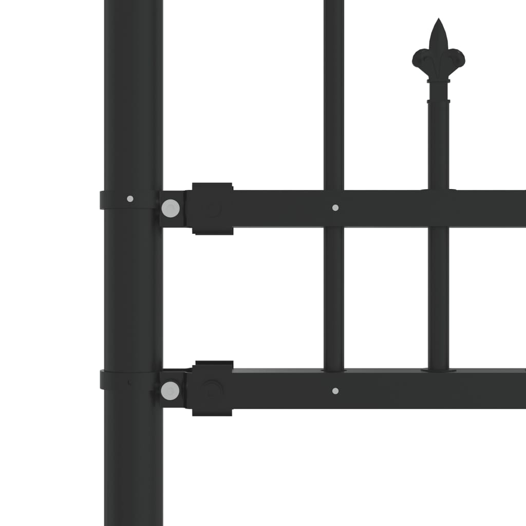 vidaXL Tuinhek met spijlpunten 115 cm gepoedercoat staal zwart