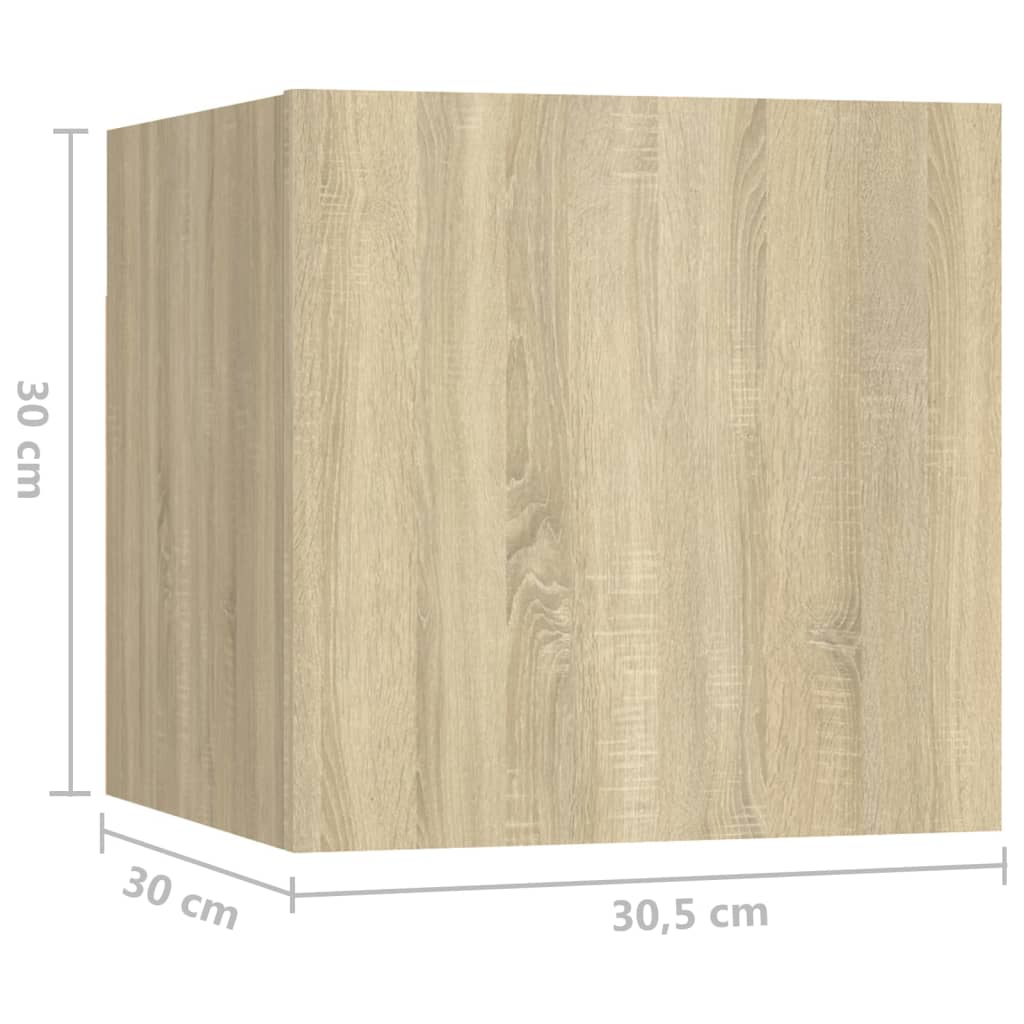 vidaXL 7-delige Tv-meubelset bewerkt hout sonoma eikenkleurig