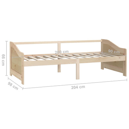 vidaXL Bedbank 3-zits massief grenenhout 90x200 cm