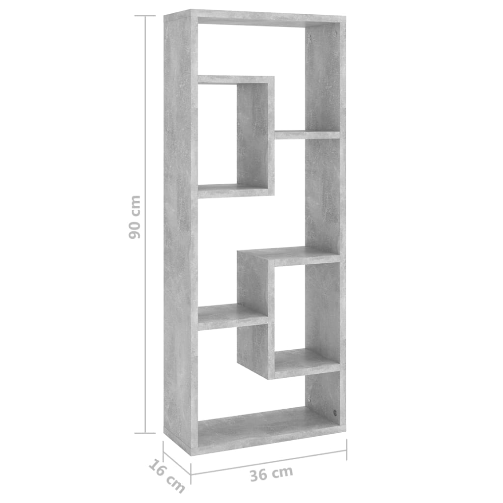 vidaXL Wandschap 36x16x90 cm bewerkt hout betongrijs