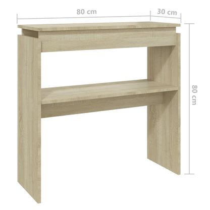 vidaXL Wandtafel 80x30x80 cm bewerkt hout sonoma eikenkleurig