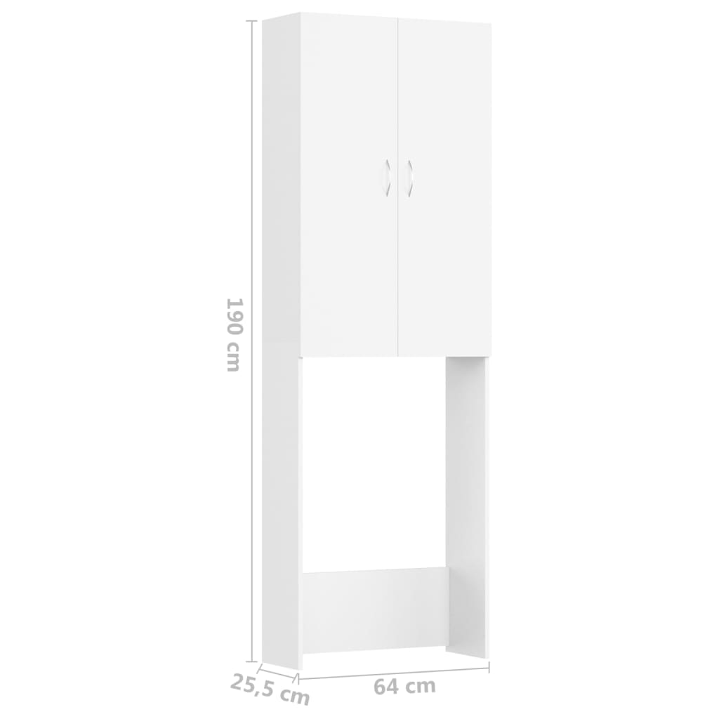 vidaXL Wasmachinekast 64x25,5x190 cm wit