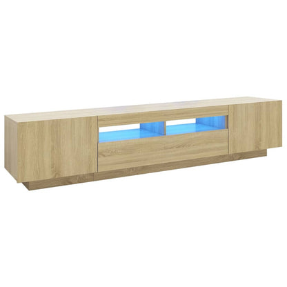 vidaXL Tv-meubel met LED-verlichting 200x35x40 cm sonoma eikenkleurig