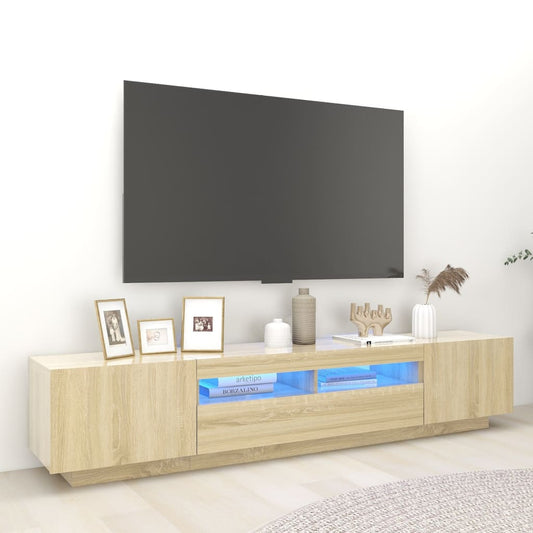 vidaXL Tv-meubel met LED-verlichting 200x35x40 cm sonoma eikenkleurig