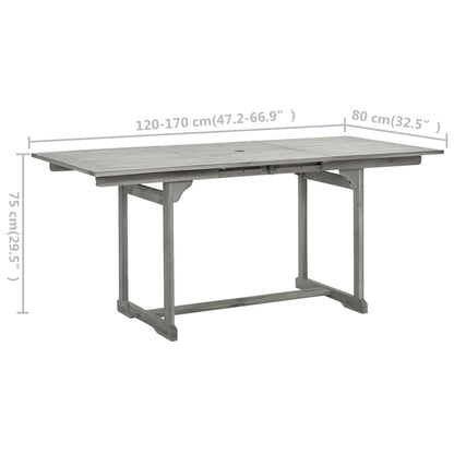 vidaXL Tuintafel (120-170)x80x75 cm massief acaciahout