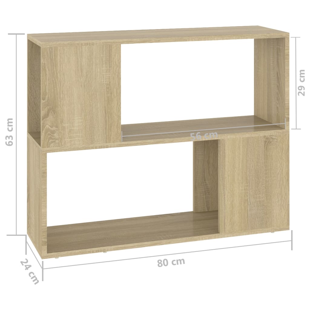 vidaXL Tv-meubel 80x24x63 cm bewerkt hout sonoma eikenkleurig