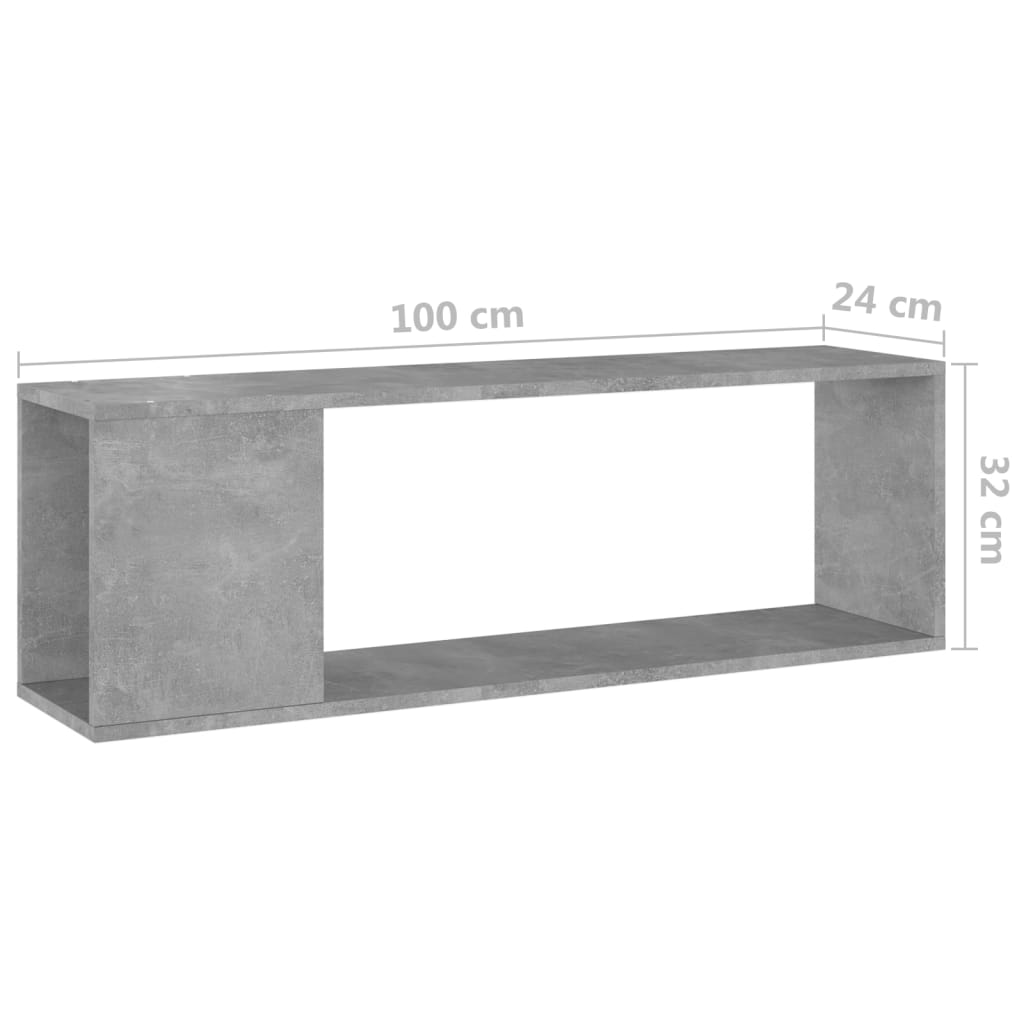 vidaXL Tv-meubel 100x24x32 cm bewerkt hout betongrijs