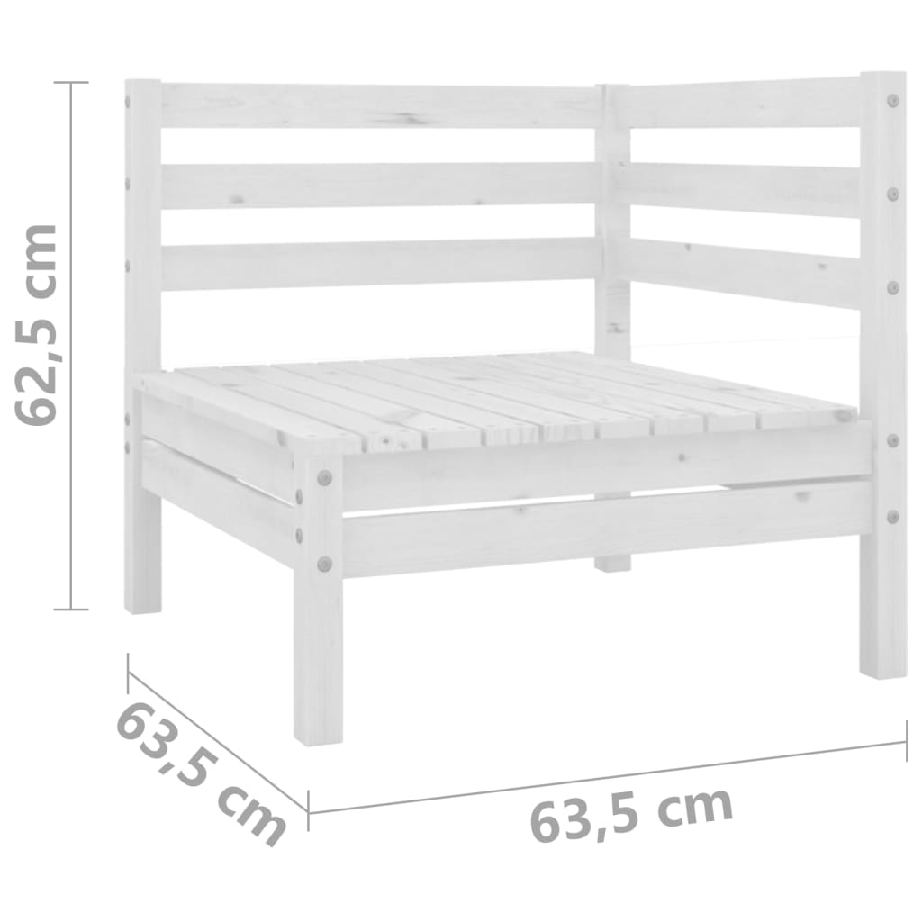 vidaXL 3-delige Loungeset massief grenenhout wit