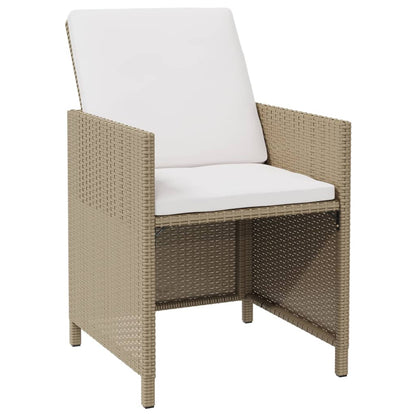 vidaXL Tuinstoelen 2 st met voetenbanken poly rattan beige