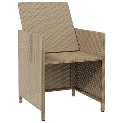 vidaXL Tuinstoelen 2 st met voetenbanken poly rattan beige