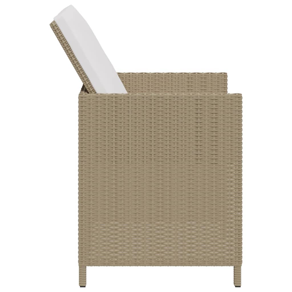 vidaXL Tuinstoelen 2 st met voetenbanken poly rattan beige