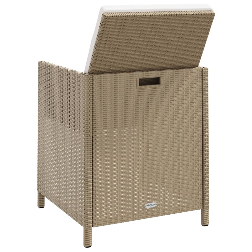 vidaXL Tuinstoelen 2 st met voetenbanken poly rattan beige