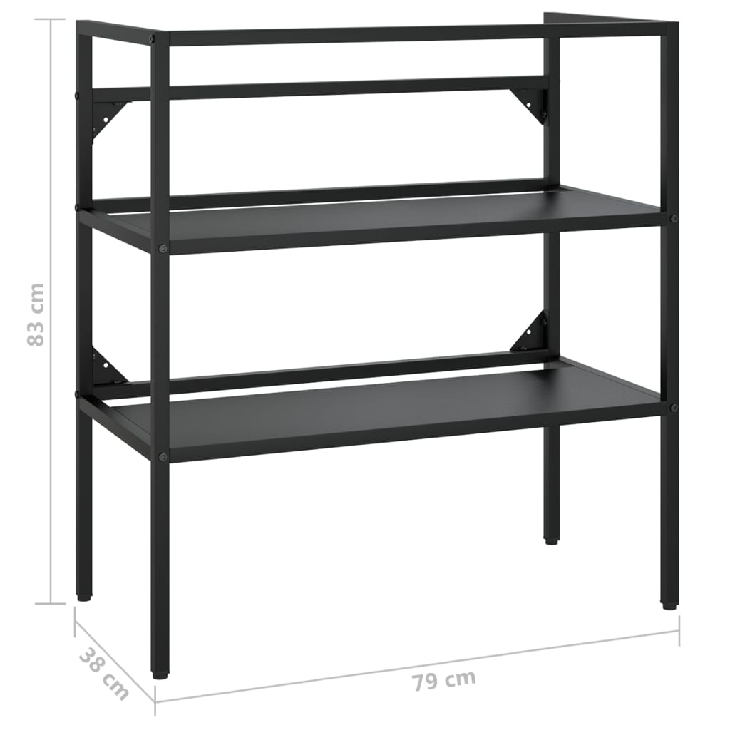 vidaXL Wastafelframe 79x38x83 cm ijzer zwart