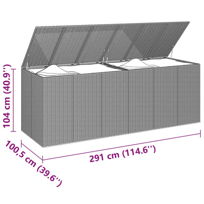 vidaXL Tuinbox 291x100,5x104 cm polyetheen rattan zwart