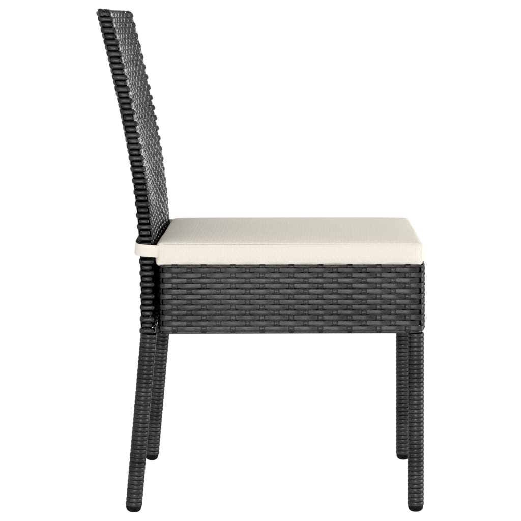 vidaXL Tuinstoelen 4 st poly rattan zwart