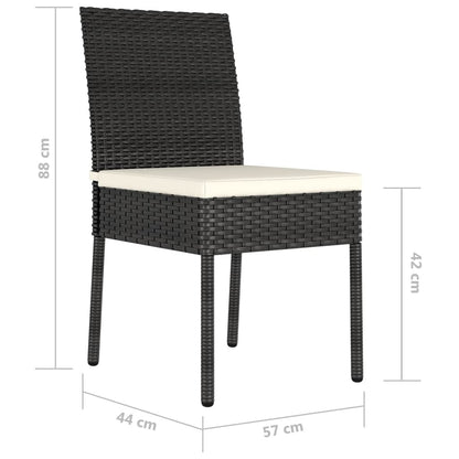 vidaXL Tuinstoelen 4 st poly rattan zwart