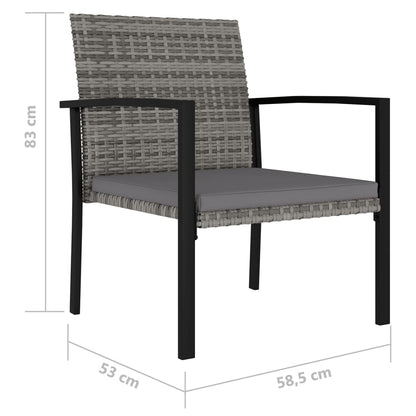 vidaXL Tuinstoelen 4 stuks poly rattan grijs