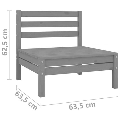 vidaXL 4-delige Loungeset massief grenenhout grijs