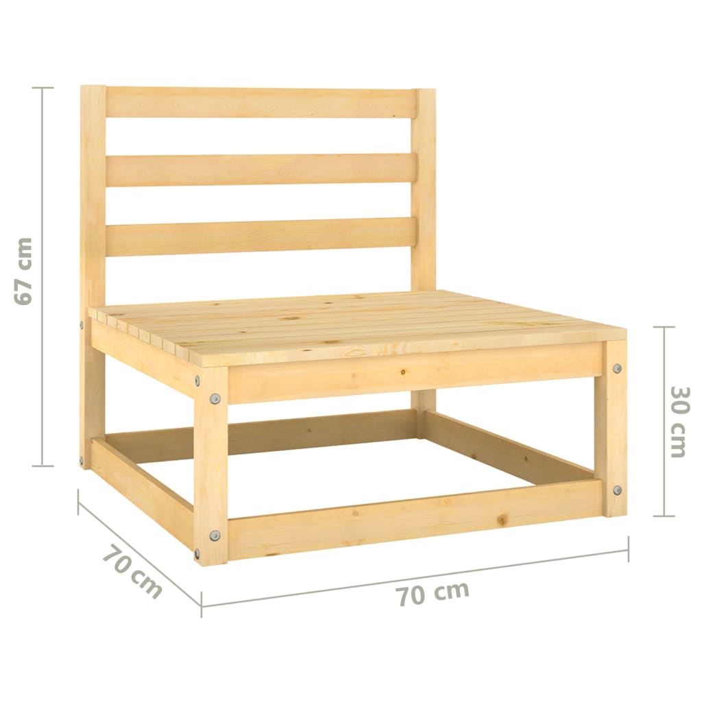 vidaXL 13-delige Loungeset met kussens massief grenenhout