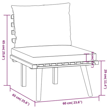 vidaXL 3-delige Loungeset met kussens massief acaciahout