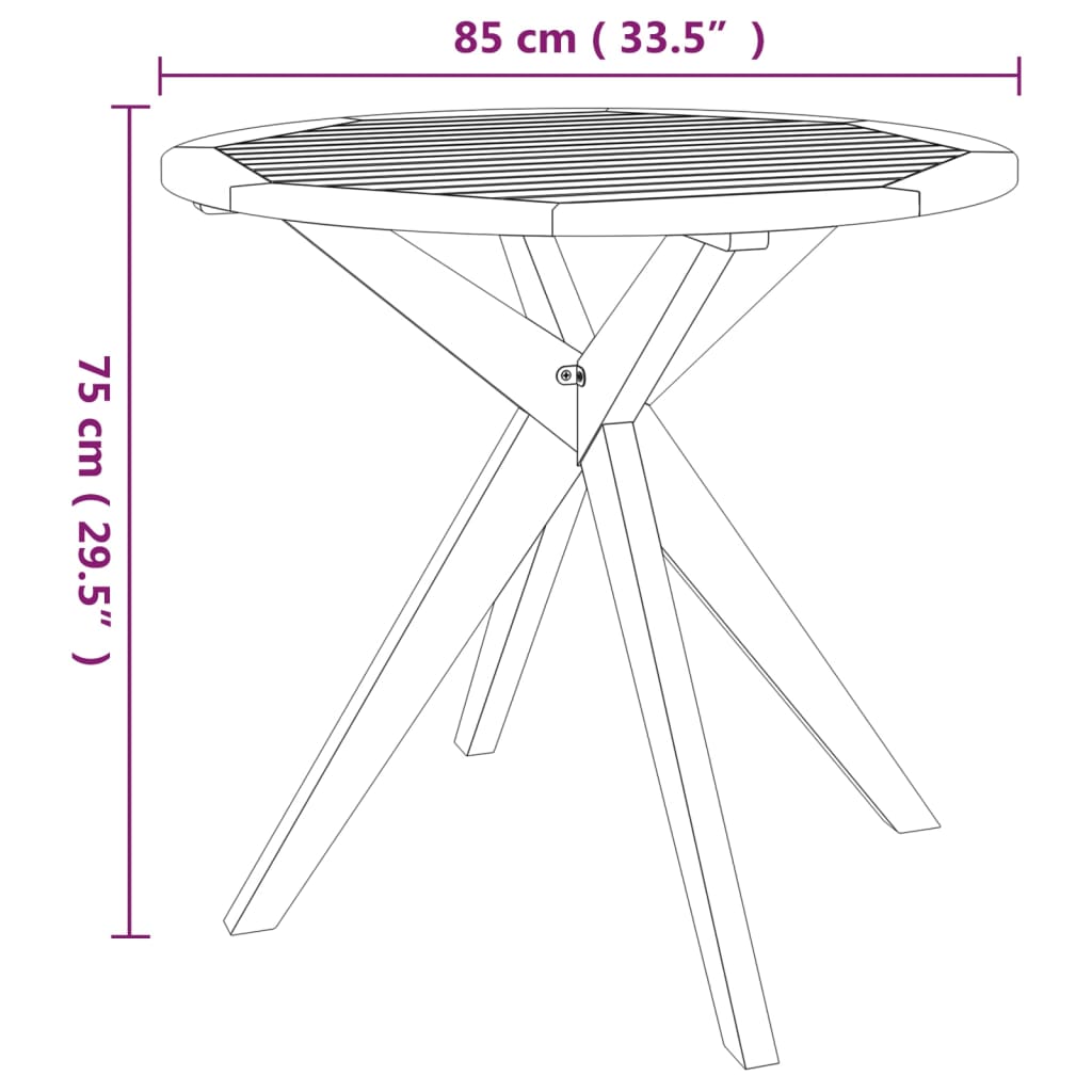 vidaXL 3-delige Tuinset massief acaciahout