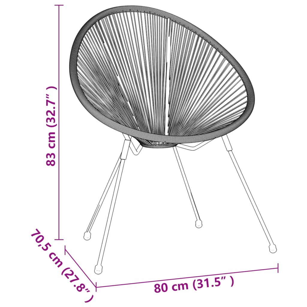 vidaXL 5-delige Tuinset zwart