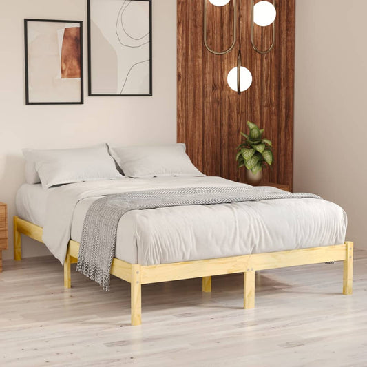 vidaXL Bedframe massief hout 135x190 cm