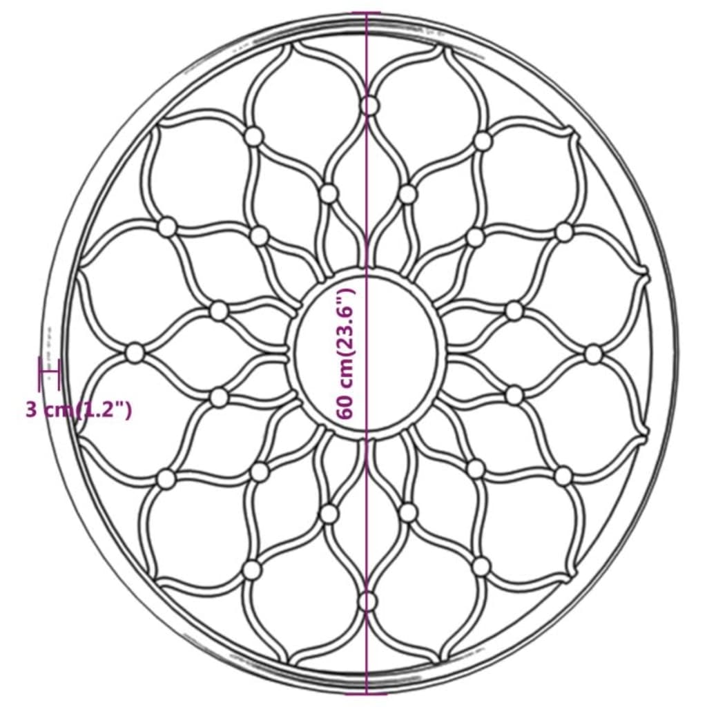 vidaXL Tuinspiegel rond 60x3 cm ijzer zandkleurig