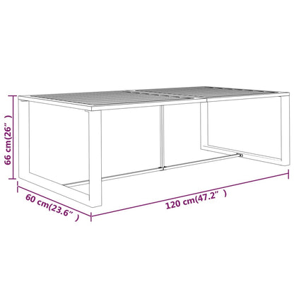 vidaXL Tuintafel 120x60x66 cm aluminium antracietkleurig