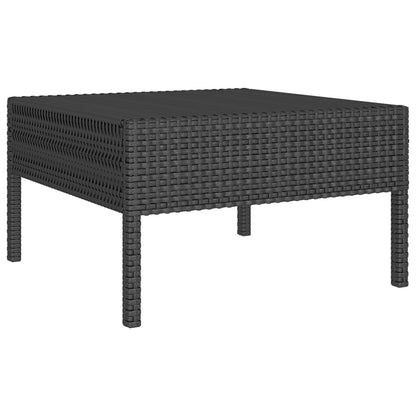 vidaXL 6-delige Loungeset met kussens poly rattan zwart