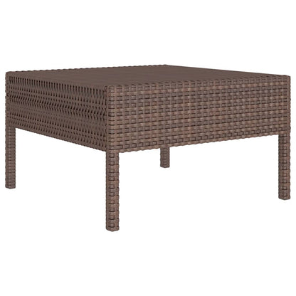 vidaXL 5-delige Loungeset met kussens poly rattan bruin