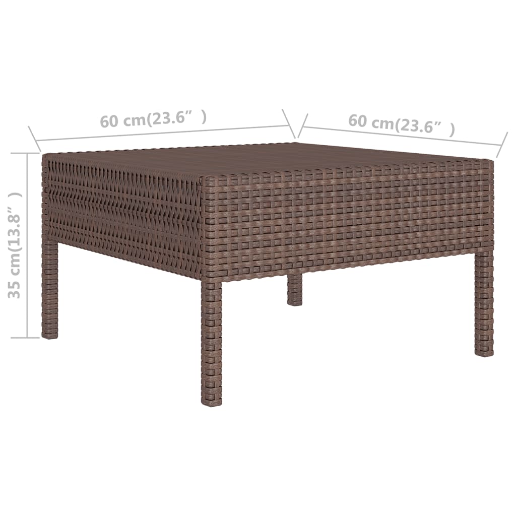 vidaXL 5-delige Loungeset met kussens poly rattan bruin